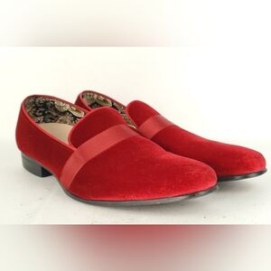 After Midnight Shoes Mens 8 Red Velvet Slip On Loafer Dress Formal 6660